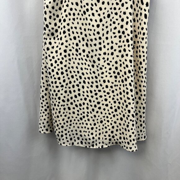 Lola Grace Tie Straps A-Line Dress Cream/Black Print Size Medium Above Knee - Picture 4 of 8